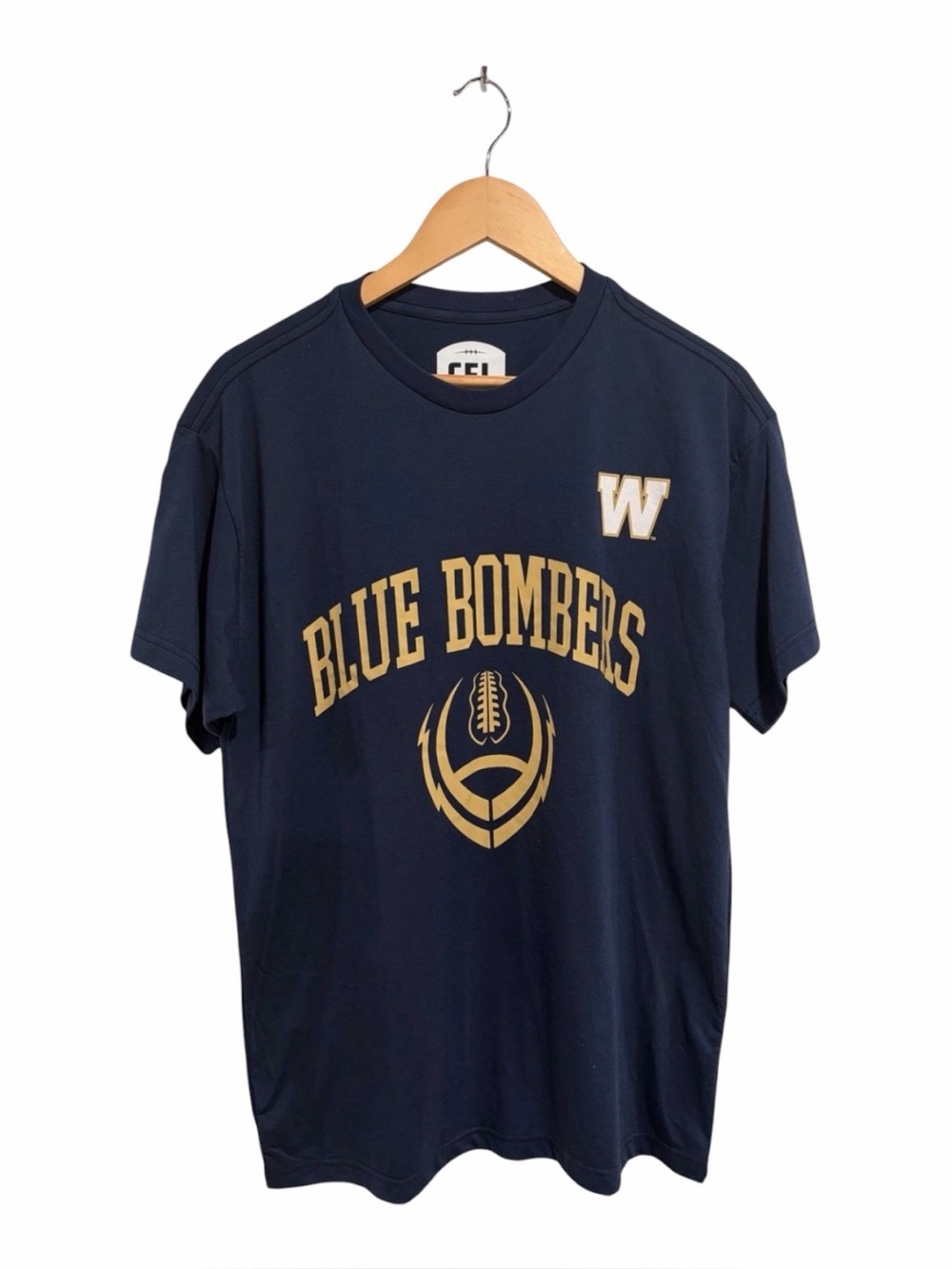Men’s CFL Winnipeg Blue Bombers Navy T-Shirt NWT Canadian Football League